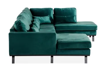 Copenhagen 5-sits Högervänd U-formad Soffa med Divan och Schäslong i Sammet - Grön - Möbler - Soffa - U-soffa