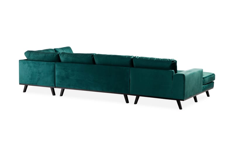Copenhagen 5-sits Högervänd U-formad Soffa med Divan och Schäslong i Sammet - Grön - Möbler - Soffa - U-soffa