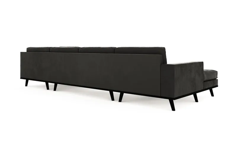 Copenhagen 5-sits Högervänd U-formad Soffa med Divan och Schäslong i Sammet - Mörkgrå - Möbler - Soffa - U-soffa