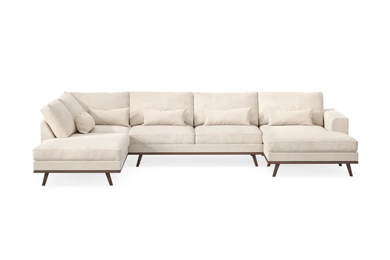 Copenhagen 5-sits Vänstervänd U-formad Large Soffa med Divan och Schäslong i Chenille - Beige - Möbler - Soffa - U-soffa
