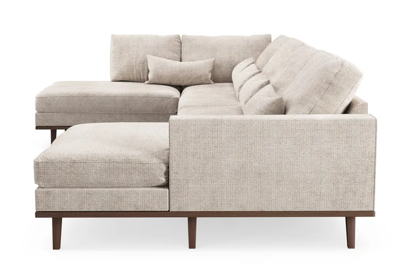Copenhagen 5-sits Vänstervänd U-formad Large Soffa med Divan och Schäslong i Chenille - Grå / Beige - Möbler - Soffa - U-soffa