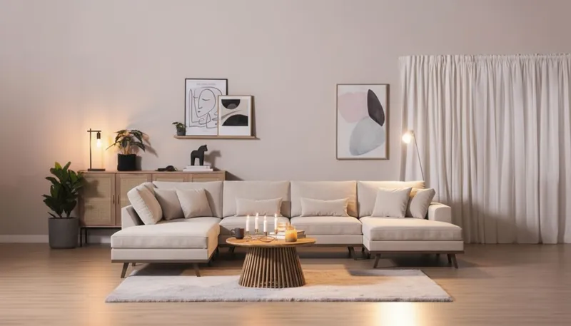 Copenhagen 5-sits Vänstervänd U-formad Large Soffa med Divan och Schäslong i Sammet - Beige - Möbler - Soffa - Sammetssoffa