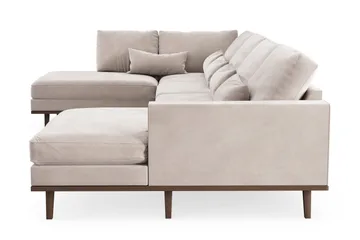 Copenhagen 5-sits Vänstervänd U-formad Large Soffa med Divan och Schäslong i Sammet - Beige - Möbler - Soffa - Sammetssoffa