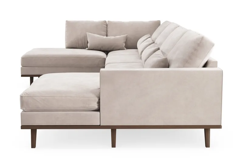 Copenhagen 5-sits Vänstervänd U-formad Large Soffa med Divan och Schäslong i Sammet - Beige - Möbler - Soffa - Sammetssoffa