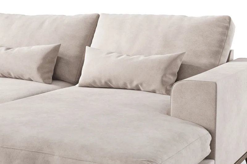 Copenhagen 5-sits Vänstervänd U-formad Large Soffa med Divan och Schäslong i Sammet - Beige - Möbler - Soffa - Sammetssoffa