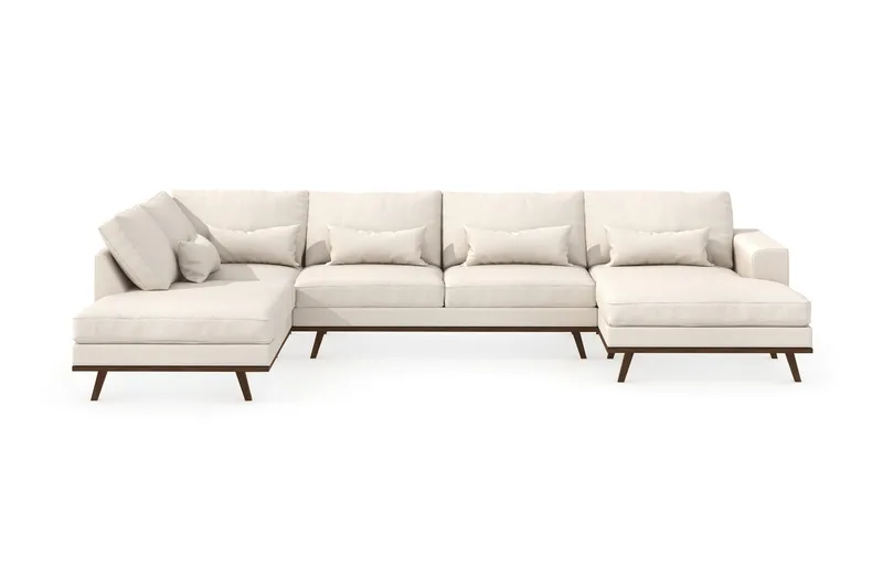 Copenhagen 5-sits Vänstervänd U-formad Large Soffa med Divan och Schäslong i Tyg, Beige