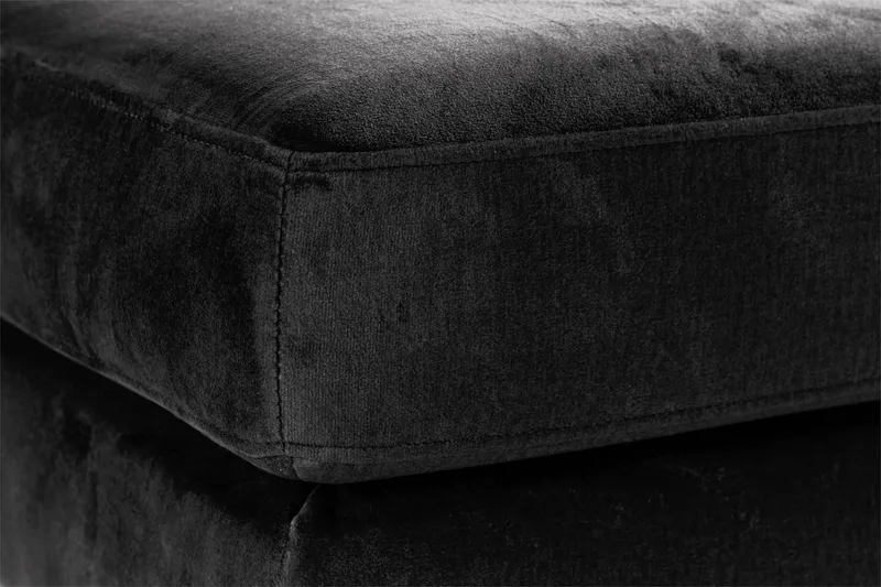 Copenhagen 5-sits Vänstervänd U-formad Soffa med Divan och Schäslong + Fotpall i Sammet - Mörkgrå - Möbler - Soffa - Soffgrupp