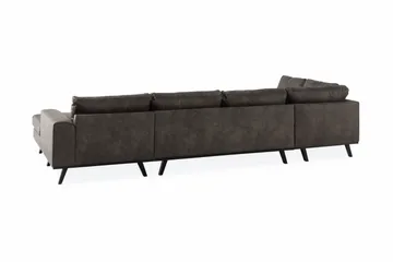 Copenhagen 5-sits Vänstervänd U-formad Soffa med Divan och Schäslong i Konstläder - Mörkgrå - Möbler - Soffa - U-soffa