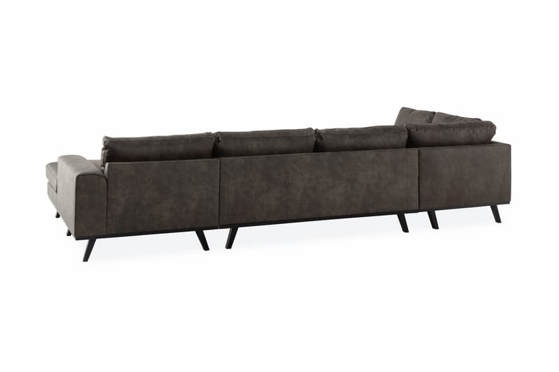Copenhagen 5-sits Vänstervänd U-formad Soffa med Divan och Schäslong i Konstläder - Mörkgrå - Möbler - Soffa - U-soffa