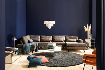 Copenhagen 5-sits Vänstervänd U-formad Soffa med Divan och Schäslong i Konstläder - Mörkgrå - Möbler - Soffa - U-soffa