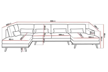 Copenhagen 5-sits Vänstervänd U-formad Soffa med Divan och Schäslong i Manchester - Beige - Möbler - Soffa - U-soffa
