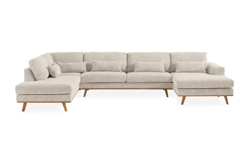 Copenhagen 5-sits Vänstervänd U-formad Soffa med Divan och Schäslong i Manchester - Beige - Möbler - Soffa - U-soffa