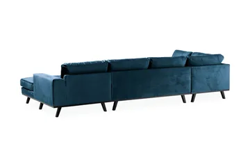 Copenhagen 5-sits Vänstervänd U-formad Soffa med Divan och Schäslong i Sammet - Blå - Möbler - Soffa - Sammetssoffa