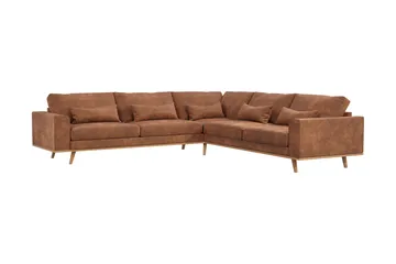 Copenhagen 6-sits L-formad Hörnsoffa i Konstläder - Brun - Möbler - Soffa - Skinnsoffa