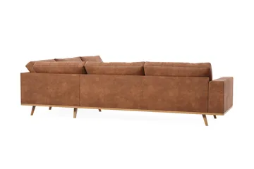 Copenhagen 6-sits L-formad Hörnsoffa i Konstläder - Brun - Möbler - Soffa - Skinnsoffa