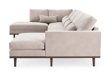 Copenhagen Stor U Soffa Sammet med Divan och Schäslong Vänster - Beige - Möbler - Soffa - U-soffa
