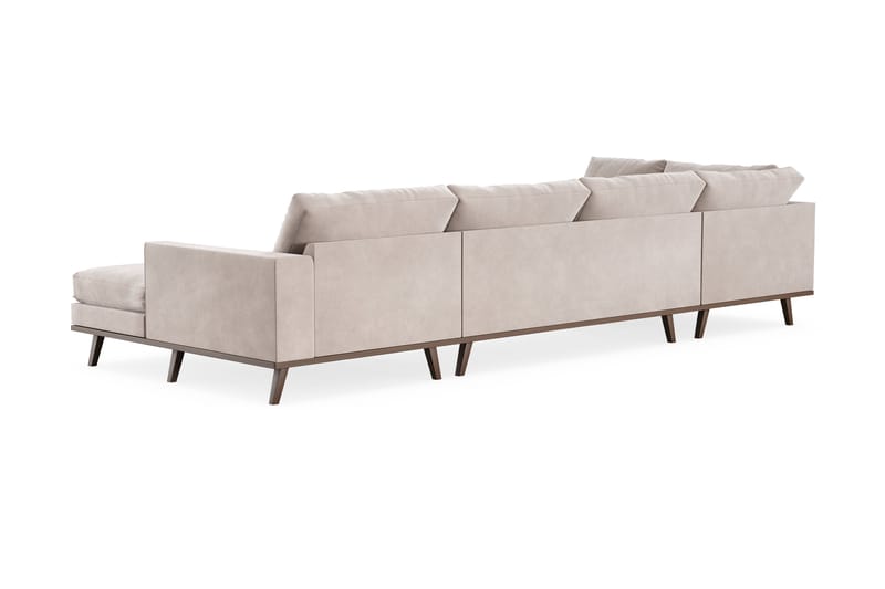Copenhagen Stor U Soffa Sammet med Divan och Schäslong Vänster - Beige - Möbler - Soffa - U-soffa