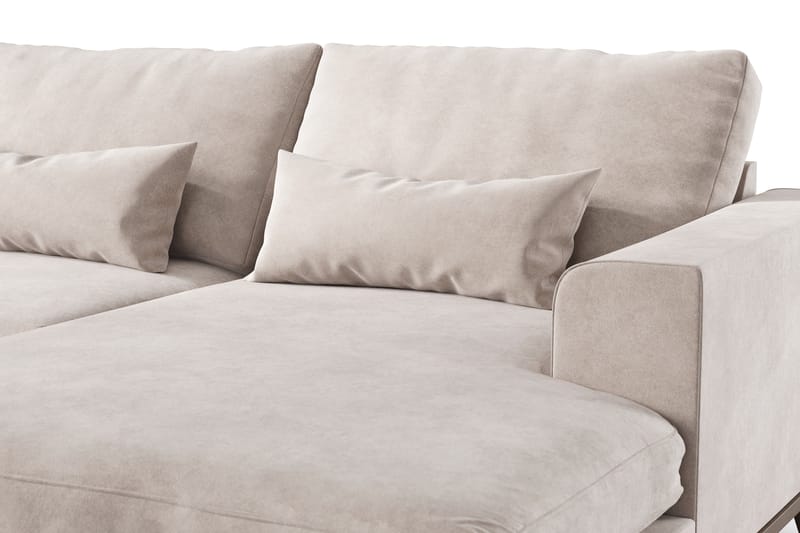 Copenhagen Stor U Soffa Sammet med Divan och Schäslong Vänster - Beige - Möbler - Soffa - U-soffa