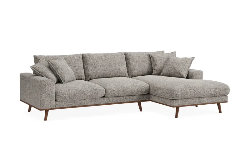 Copenhagen Premium 4-sits Högervänd L-formad Djup Divansoffa i Chenille - Grå - Möbler - Soffa - Divansoffa & schäslongsoffa - 4 sits soffa med divan