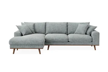 Copenhagen Premium 4-sits Vänstervänd L-formad Djup Divansoffa i Chenille - Grå/Blå - Möbler - Soffa - Divansoffa & schäslongsoffa - 4 sits soffa med divan