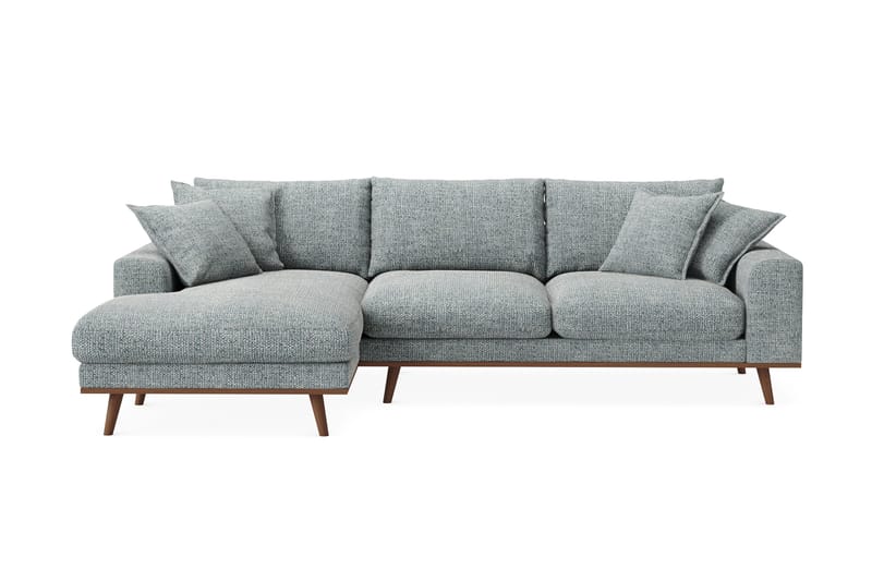 Copenhagen Premium 4-sits Vänstervänd L-formad Djup Divansoffa i Chenille - Grå/Blå - Möbler - Soffa - Divansoffa & schäslongsoffa - 4 sits soffa med divan