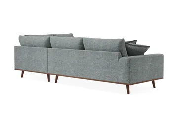Copenhagen Premium 4-sits Högervänd L-formad Djup Schäslongsoffa i Chenille - Grå/Blå - Möbler - Soffa - Divansoffa & schäslongsoffa - 4 sits soffa med divan
