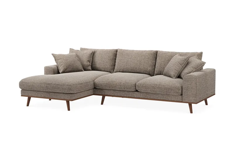 Copenhagen Premium 4-sits Vänstervänd L-formad Djup Divansoffa i Chenille - Brun - Möbler - Soffa - Divansoffa & schäslongsoffa - 4 sits soffa med divan