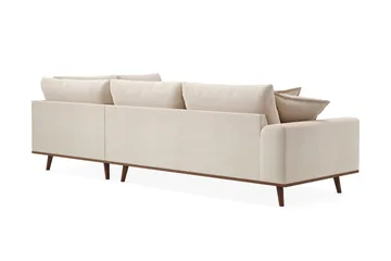 Copenhagen Premium 4-sits Högervänd L-formad Djup Schäslongsoffa i Chenille - Ljusbeige - Möbler - Soffa - Divansoffa & schäslongsoffa - 4 sits soffa med divan