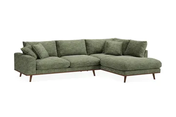 Copenhagen Premium 4-sits Högervänd L-formad Djup Schäslongsoffa i Chenille - Grön - Möbler - Soffa - Divansoffa & schäslongsoffa - 4 sits soffa med divan