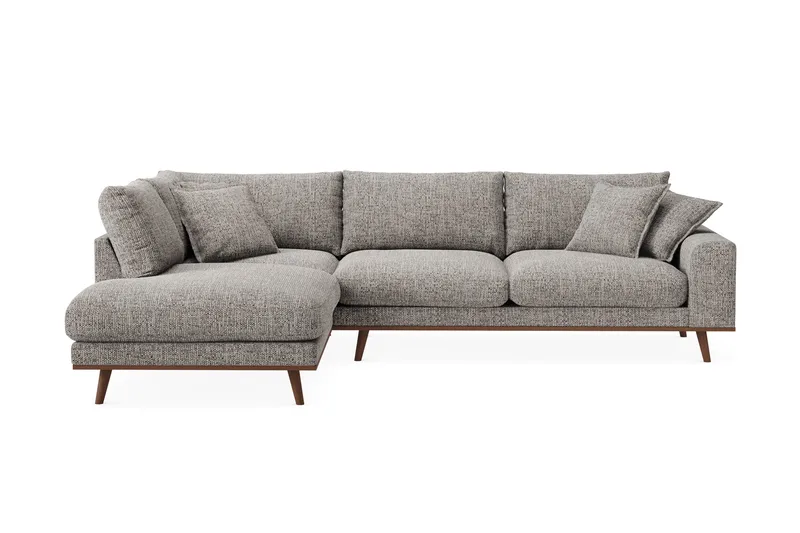 Copenhagen Premium 4-sits Vänstervänd L-formad Djup Schäslongsoffa i Chenille - Grå - Möbler - Soffa - Divansoffa & schäslongsoffa - 4 sits soffa med divan