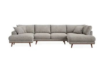 Copenhagen Premium 5-sits Högerv änd U-formad Djup Soffa med Divan och Schäslong i Chenille - Grå - Möbler - Soffa - U-soffa