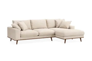 Copenhagen Premium 4-sits Högervänd L-formad Djup Divansoffa i Chenille - Beige - Möbler - Soffa - Divansoffa & schäslongsoffa - 4 sits soffa med divan
