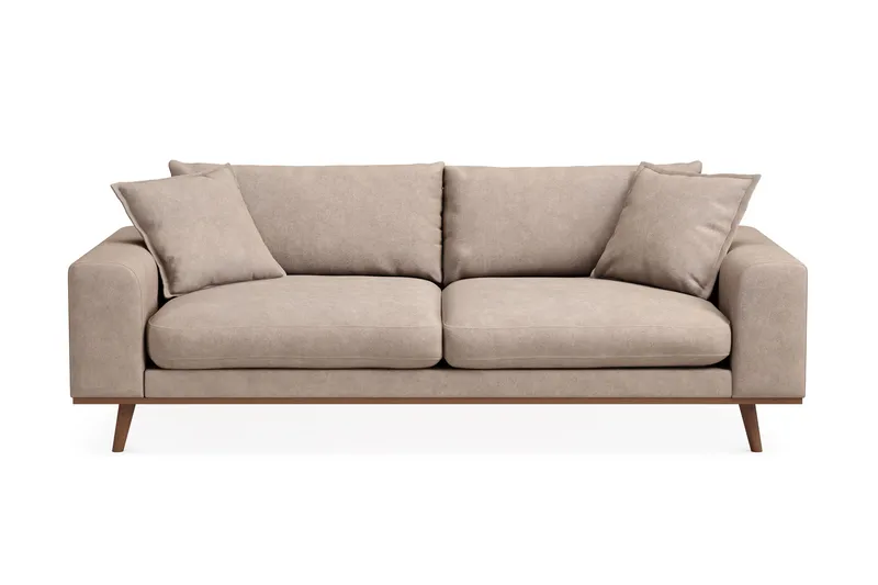 Copenhagen Premium Djup 3-sits Soffa i Chenille - Ljusbrun - Möbler - Soffa - 3 sits soffa