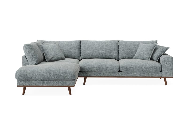 Copenhagen Premium 4-sits Vänstervänd L-formad Djup Schäslongsoffa i Chenille - Grå/Blå - Möbler - Soffa - Divansoffa & schäslongsoffa - 4 sits soffa med divan