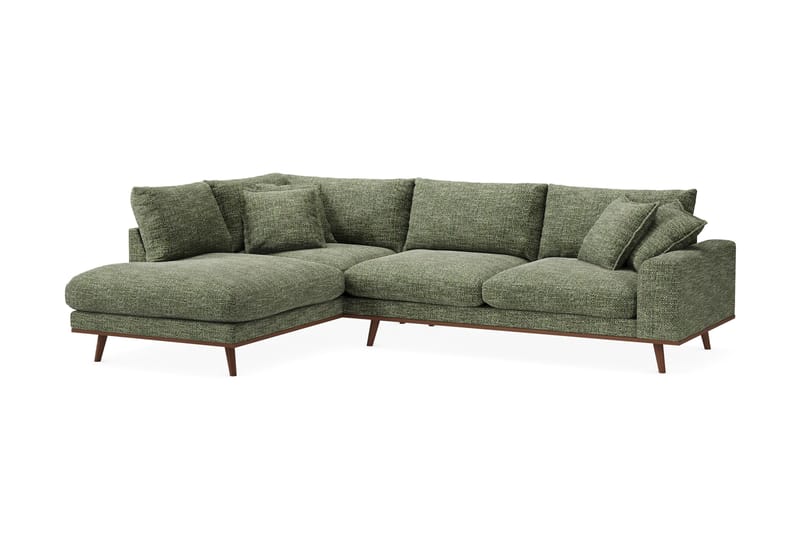Copenhagen Premium 4-sits Vänstervänd L-formad Djup Schäslongsoffa i Chenille - Grön - Möbler - Soffa - Divansoffa & schäslongsoffa - 4 sits soffa med divan