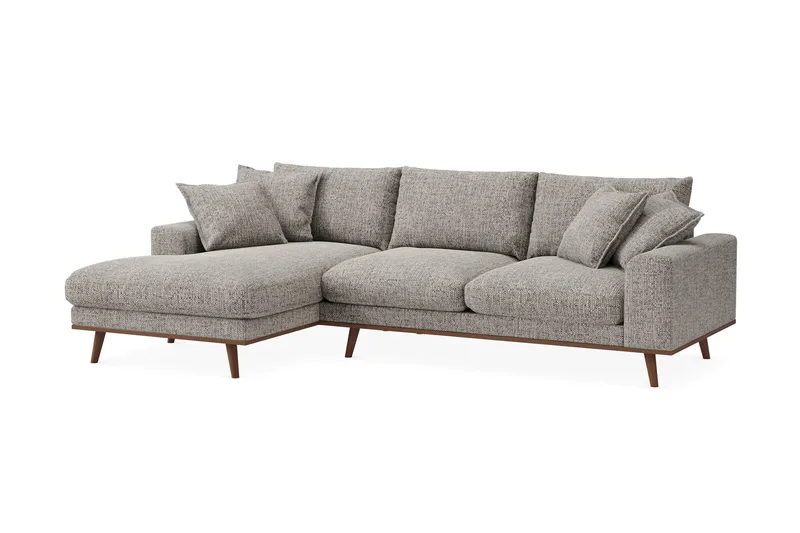 Copenhagen Premium 4-sits Vänstervänd L-formad Djup Divansoffa i Chenille - Grå - Möbler - Soffa - Divansoffa & schäslongsoffa - 4 sits soffa med divan
