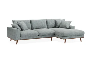 Copenhagen Premium 4-sits Högervänd L-formad Djup Divansoffa i Chenille - Grå/Blå - Möbler - Soffa - Divansoffa & schäslongsoffa - 4 sits soffa med divan