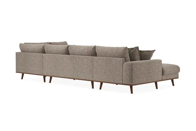 Copenhagen Premium 5-sits Högervänd U-formad Djup Soffa med Divan och Schäslong i Chenille - Brun - Möbler - Soffa - U-soffa