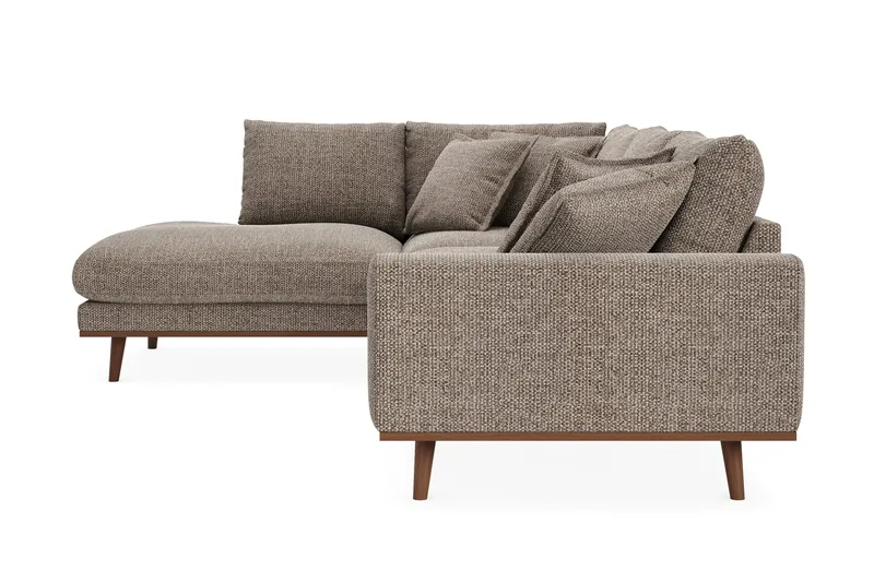 Copenhagen Premium 4-sits Vänstervänd L-formad Djup Schäslongsoffa i Chenille - Brun - Möbler - Soffa - Divansoffa & schäslongsoffa - 4 sits soffa med divan