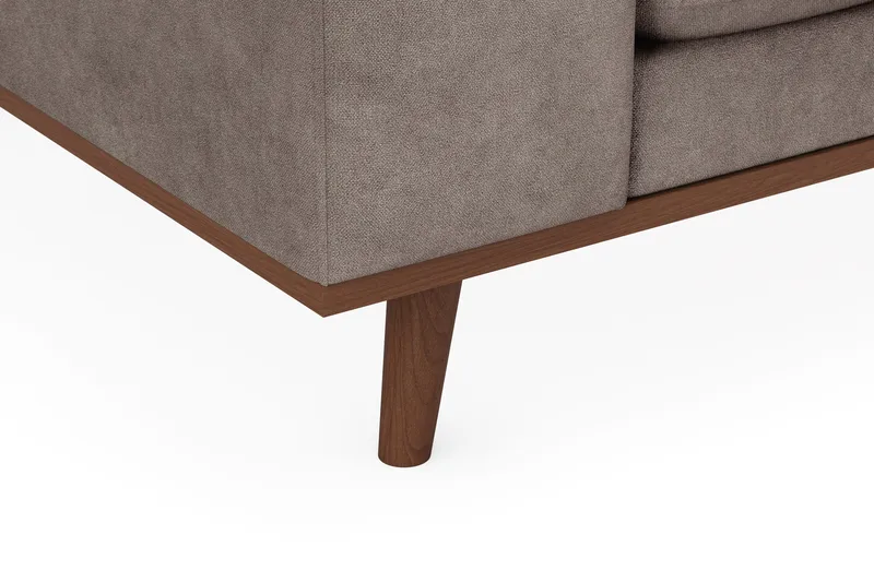 Copenhagen Premium 5-sits Högervänd U-formad Djup Soffa med Divan och Schäslong i Tyg - Brun - Möbler - Soffa - U-soffa