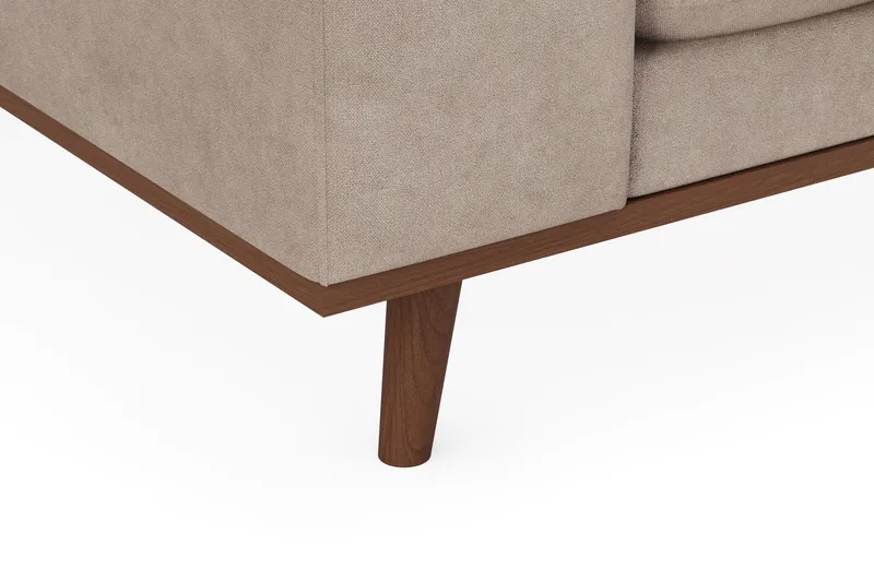 Copenhagen Premium 5-sits Högervänd U-formad Djup Soffa med Divan och Schäslong i Tyg - Ljusbrun - Möbler - Soffa - U-soffa