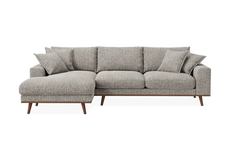 Copenhagen Premium 4-sits Vänstervänd L-formad Djup Divansoffa i Chenille - Grå - Möbler - Soffa - Divansoffa & schäslongsoffa - 4 sits soffa med divan