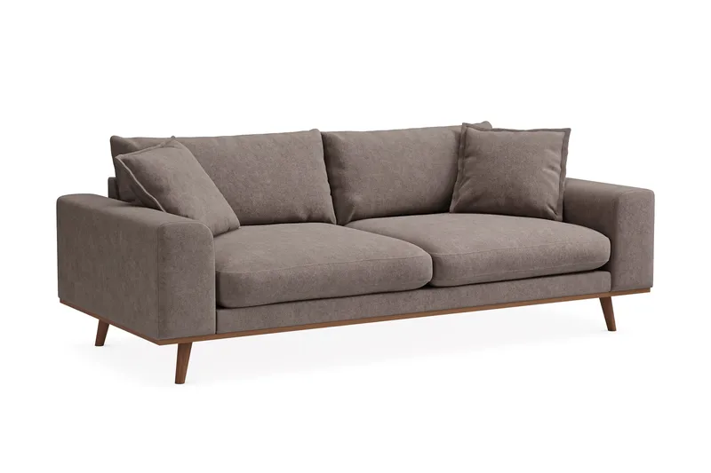 Copenhagen Premium Djup 3-sits Soffa i Chenille - Brun - Möbler - Soffa - 3 sits soffa
