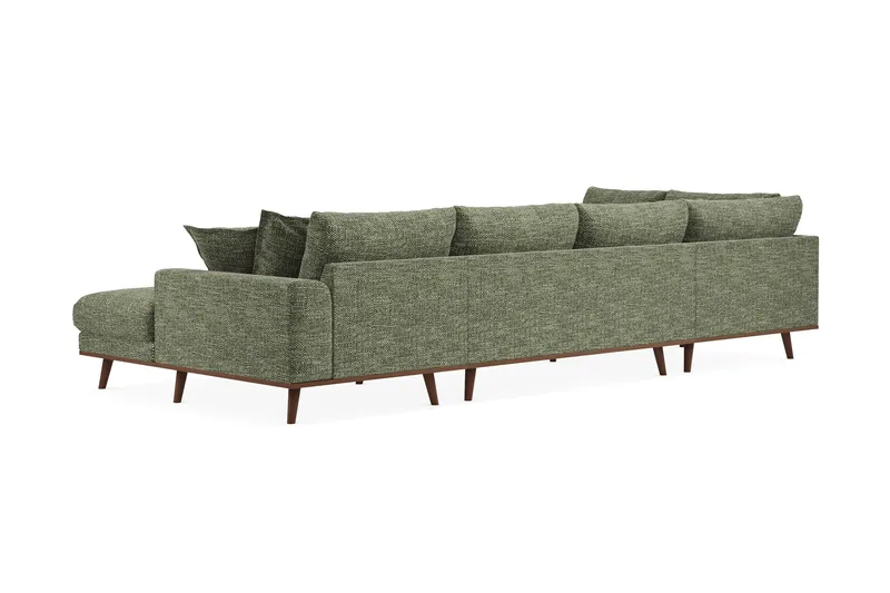 Copenhagen Premium 5-sits Vänstervänd U-formad Djup Soffa med Divan och Schäslong i Chenille - Grön - Möbler - Soffa - U-soffa