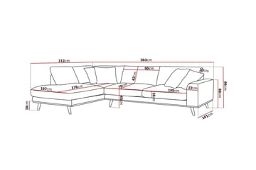 Copenhagen Premium 4-sits Vänstervänd L-formad Djup Schäslongsoffa i Chenille - Grå/Blå - Möbler - Soffa - Divansoffa & schäslongsoffa - 4 sits soffa med divan