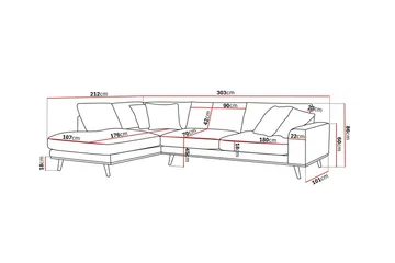Copenhagen Premium 4-sits Vänstervänd L-formad Djup Schäslongsoffa i Chenille - Brun - Möbler - Soffa - Divansoffa & schäslongsoffa - 4 sits soffa med divan