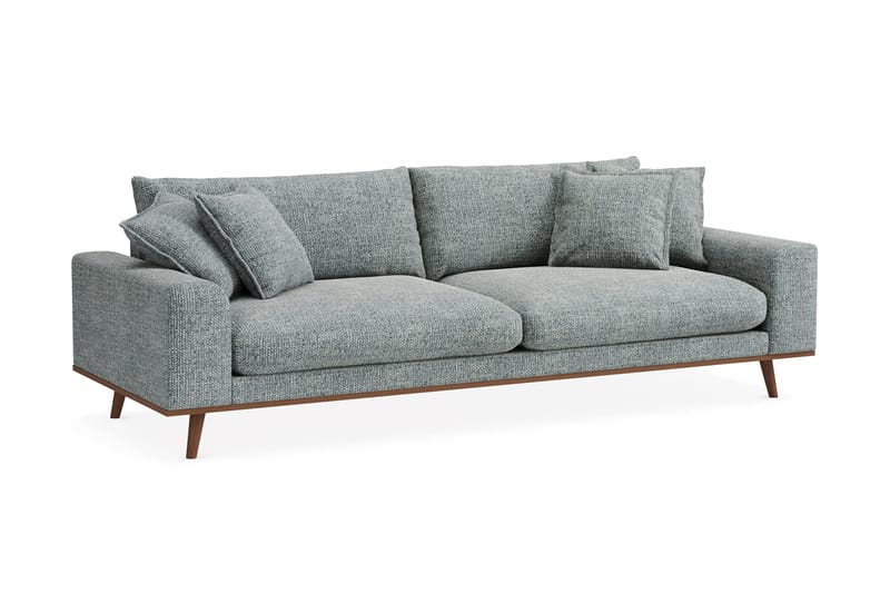 Copenhagen Premium Djup 4-sits Soffa i Chenille - Grå/Blå - Möbler - Soffa - 4 sits soffa
