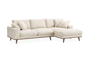 Copenhagen Premium 4-sits Högervänd L-formad Djup Divansoffa i Chenille - Ljusbeige - Möbler - Soffa - Divansoffa & schäslongsoffa - 4 sits soffa med divan