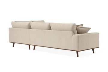Copenhagen Premium 4-sits Högervänd L-formad Djup Schäslongsoffa i Chenille - Beige - Möbler - Soffa - Divansoffa & schäslongsoffa - 4 sits soffa med divan