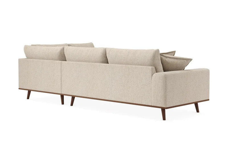 Copenhagen Premium 4-sits Högervänd L-formad Djup Schäslongsoffa i Chenille - Beige - Möbler - Soffa - Divansoffa & schäslongsoffa - 4 sits soffa med divan
